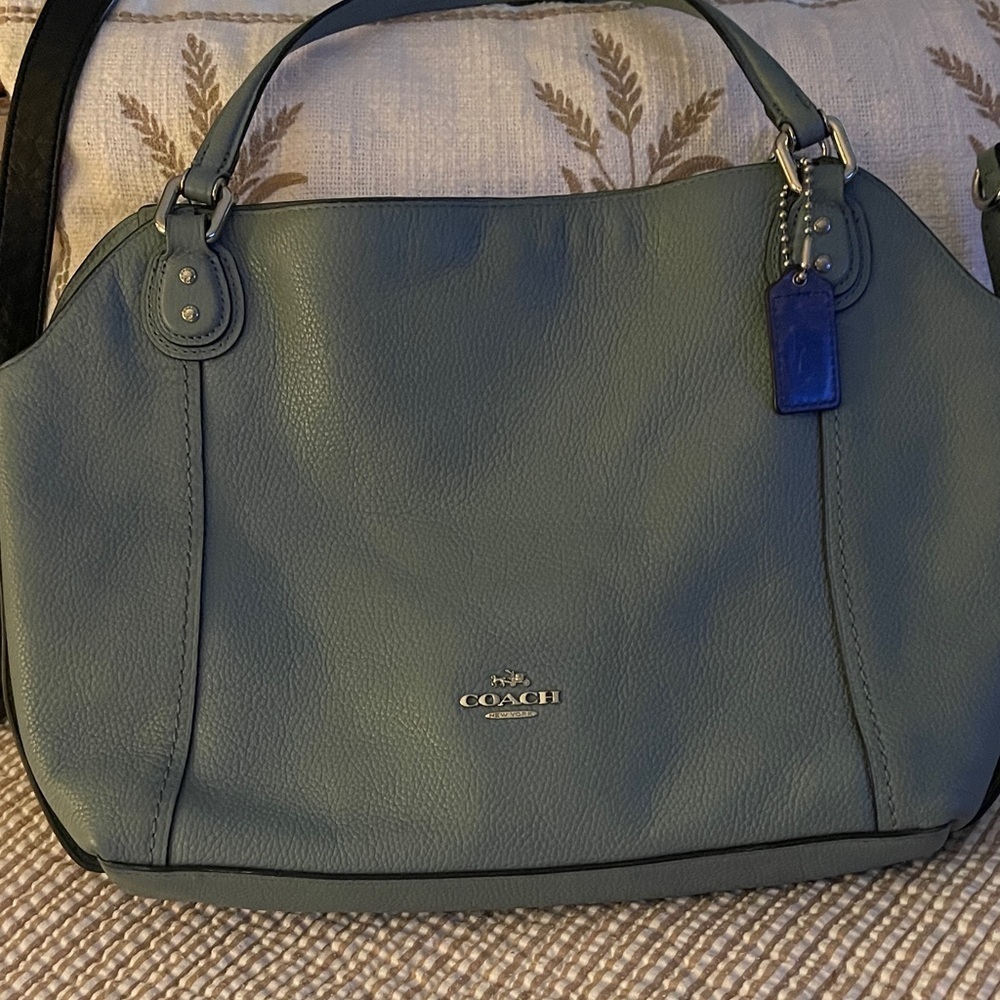 Coach Bluish Gray Leather Tote Bag No B1780-57124